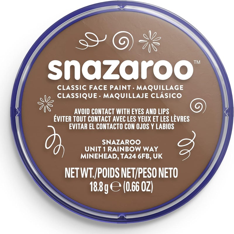 Snazaroo طلاء وجه وجسم سنزارو الكلاسيكي، 18.8 جرام (0.66 أونصة) وعاء، بني بيج - Image 3